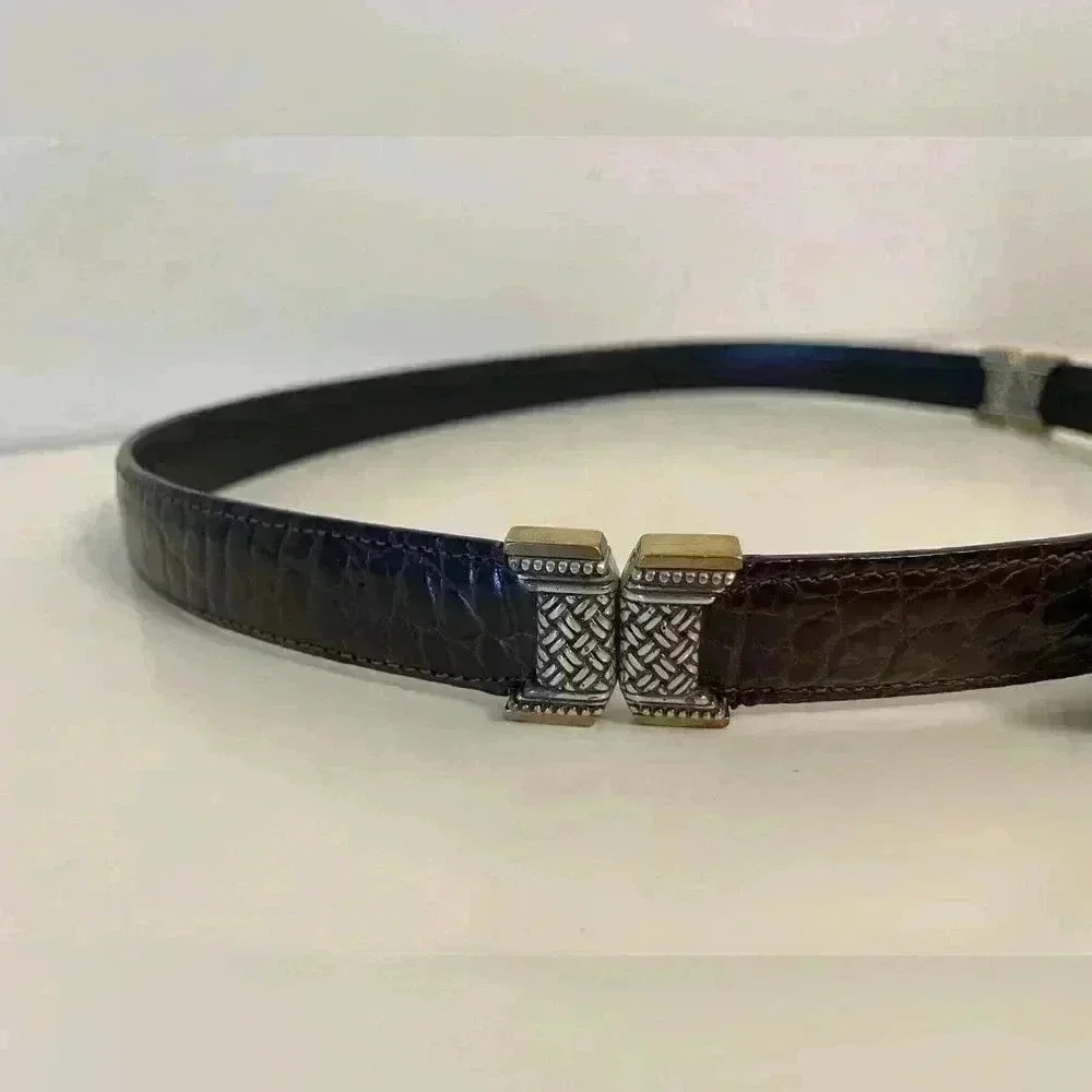 Vintage Western Women's Dark Brown Leather Belt Size‎ M/L 32